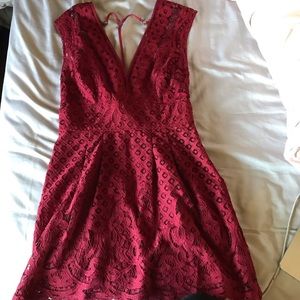Red lace Free People dress
